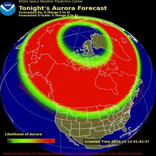 Auroral Viewline Forecast - Tonight